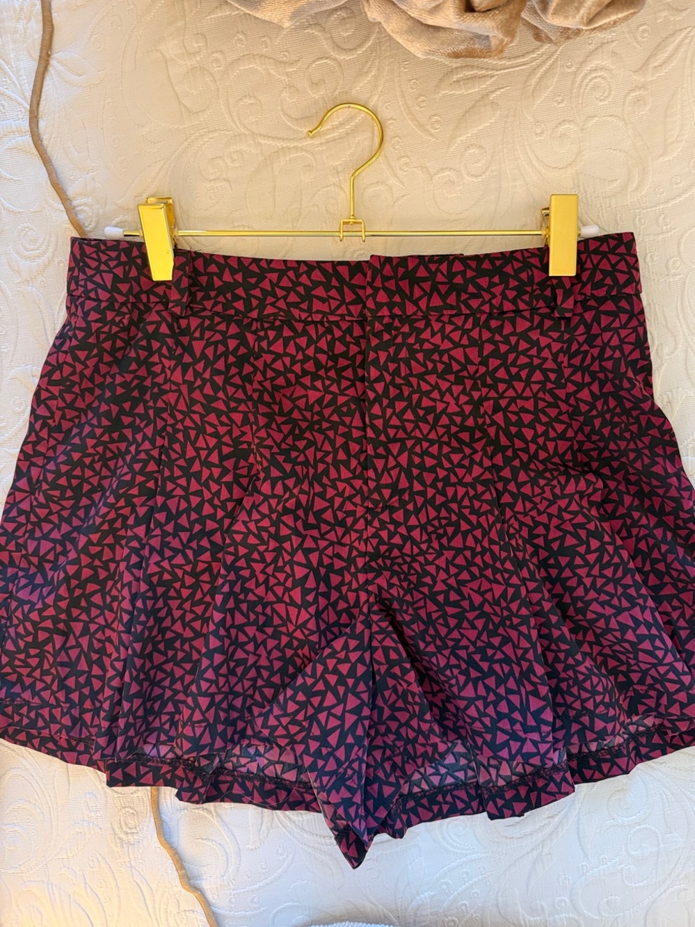 Mustard Seed Magenta and Black Geometric Skort